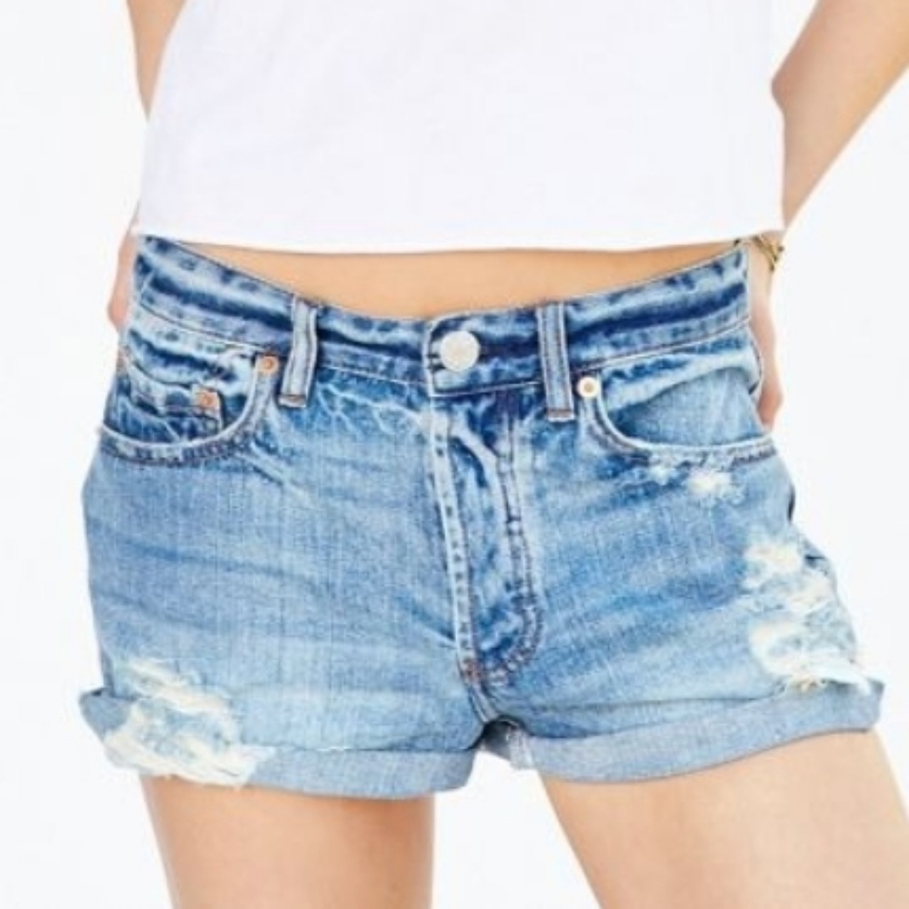 BDG tomgirl distressed jean shorts